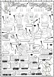 English Worksheet: kitchen utensils