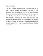 English Worksheet: Game