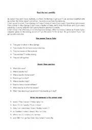 English Worksheet: Reading Comprehension 