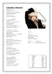 English Worksheet: LISTENING: Lady Gaga - Paparazzi