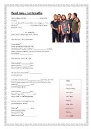 English Worksheet: LISTENING: Pearl Jam - Just breathe