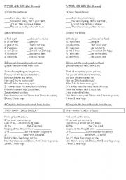 English Worksheet: SONG - FATHER AND SON (Rod Steward)
