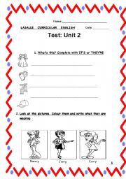 English Worksheet: Exam for 4th grade