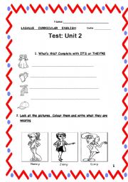 English worksheet: Exam for 4th grade