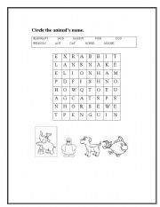 English worksheet: Animals