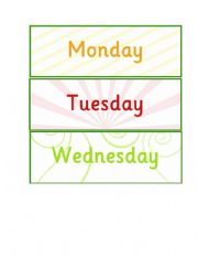 English Worksheet: Monday - Friday