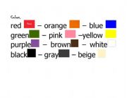 English worksheet: Colors