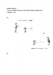 English Worksheet: Relative Cluases (Subject Case - Who)