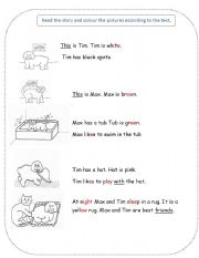 English worksheet: Read and Colour