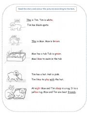 English Worksheet: Read and Colour