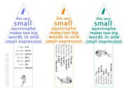 English Worksheet: Apostrophe bookmarks 1
