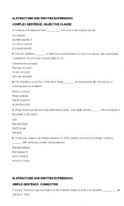 English Worksheet: Toefl level test