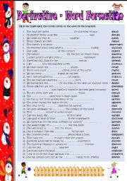 English Worksheet: derivative - word formation (key included)