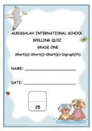 English worksheet: spelling revision