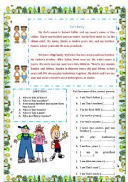 English Worksheet: Tims family