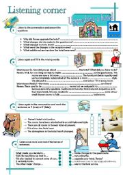 English Worksheet: Listening corner - Upgrading a hotel (4 exercises**answer key**tapescripts) 