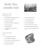 English Worksheet: Jurassic Park worksheet 2