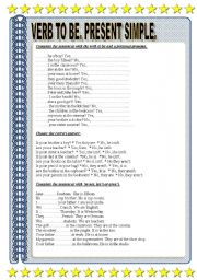 English Worksheet: Verb to be present simple.