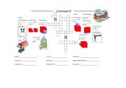 English worksheet: CROSSWORD - Prepositions of place