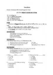 English Worksheet: Present Continuous