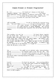 English Worksheet: Present Simple or Present Progressive?