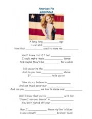 English Worksheet: MADONNA 