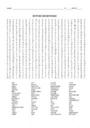 English Worksheet: SUPER WORDSEARCH