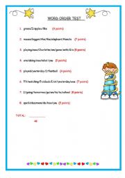 English Worksheet: *Word Order Practice*