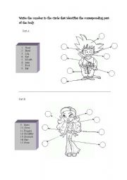 English worksheet: Parts of the body