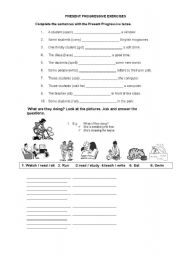 English Worksheet: Present Progressive