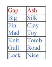 English Worksheet: rhyming dominoes