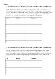 English Worksheet: Writing practice and finding misspelt words