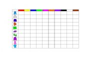 English Worksheet: clothes/color battleship