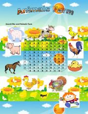 English Worksheet: Animals  Farm Word Search