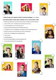 English Worksheet: GLEE ACTIVITIES