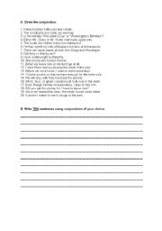 English worksheet: conjunction 