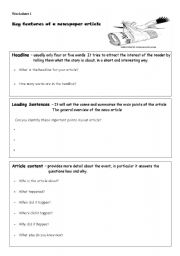 English Worksheet: Newpaper