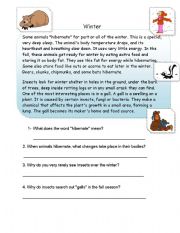 English Worksheet: WINTER (READING)