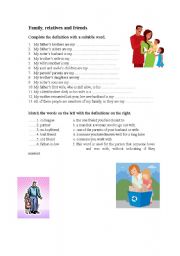 English Worksheet: Friends, Relatives and Family