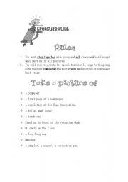 English Worksheet: Digital Camera Scavenger Hunt