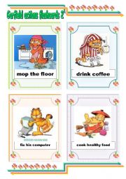 English Worksheet: Garfield actions flashcards 2 (31.07.2011)