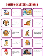 English Worksheet: Domino Garfield actions 1(01.08.2011)