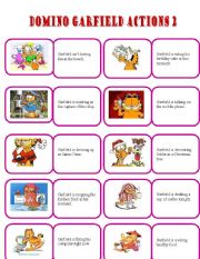 English Worksheet: Domino Garfield actions 2(01.08.2011)