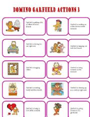 English Worksheet: Domino Garfield actions 3(01.08.2011)