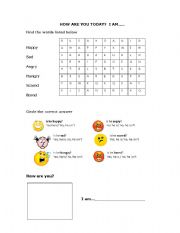 English worksheet: Feelings