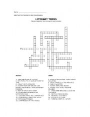 English worksheet: Literary Term Crossword