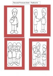 English Worksheet: Personal Pronouns Card Game