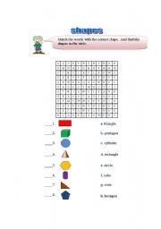 English Worksheet: shape