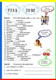 English Worksheet: Verb to be - Revision