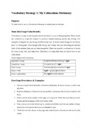 English Worksheet: Vocabulary Learning Strategy